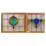TWO CONTINENTAL STAINED GLASS PANELS