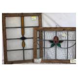 TWO ENGLISH STAINED GLASS PANELS
