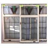 SET OF 3 ENGLISH ART DECO STAINED GLASS WINDOWS