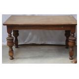 ENGLISH JACOBEAN STYLE PARQUETRY DINING TABLE