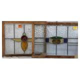 TWO IRISH STAINED GLASS PANELS