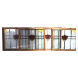 SET OF 4 ANTIQUE CONTINENTAL STAINED GLASS PANELS