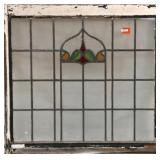 ANTIQUE CONTINENTAL STAINED GLASS PANEL