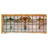 FRENCH ART NOUVEAU STAINED GLASS PANEL