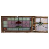 TWO ENGLISH STAINED GLASS PANELS