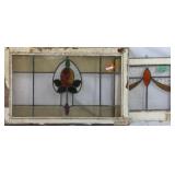 TWO CONTINENTAL STAINED GLASS PANELS