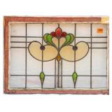 FRENCH ART NOUVEAU STAINED GLASS PANEL