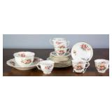 20TH C. CRESCENT ENGLAND HAND-PAINTED DESSERT SET