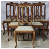 SET OF 6 FRENCH OAK DINING CHAIRS