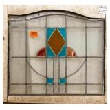 ANTIQUE CONTINENTAL STAINED GLASS PANEL