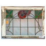 FRENCH ART NOUVEAU STAINED GLASS PANEL