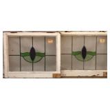 PAIR OF ANTIQUE CONTINENTAL STAINED GLASS PANELS
