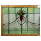 FRENCH ART NOUVEAU STAINED GLASS PANEL