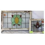 TWO ENGLISH STAINED GLASS PANELS