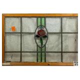 FRENCH ART NOUVEAU STAINED GLASS PANEL