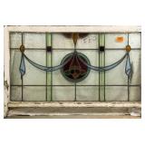 ANTIQUE FRENCH STAINED GLASS PANEL
