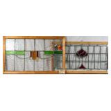 TWO ANTIQUE CONTINENTAL STAINED GLASS PANELS