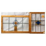 TWO CONTINENTAL STAINED GLASS PANELS