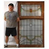 ANTIQUE CONTINENTAL STAINED GLASS PANEL
