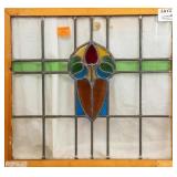 FRENCH ART NOUVEAU STAINED GLASS PANEL