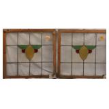 PAIR OF ANTIQUE CONTINENTAL STAINED GLASS PANELS