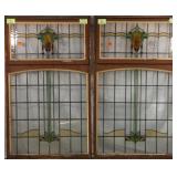 PAIR OF IRISH STAINED GLASS PANELS