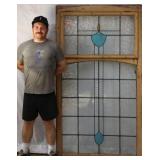 ANTIQUE IRISH STAINED GLASS PANEL