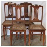 SET OF 4 FRENCH ART NOUVEAU DINING CHAIRS