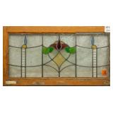 FRENCH ART NOUVEAU STAINED GLASS PANEL