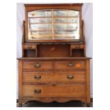 ENGLISH OAK MIRRORED WASHSTAND