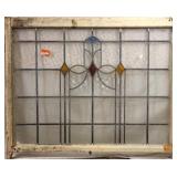 ANTIQUE CONTINENTAL STAINED GLASS PANEL