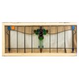 FRENCH ART NOUVEAU STAINED GLASS PANEL