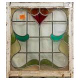 FRENCH ART NOUVEAU STAINED GLASS PANEL