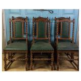 SET OF 6 19TH C. ENGLISH BARLEY TWIST CHAIRS