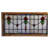 ANTIQUE CONTINENTAL STAINED GLASS PANEL