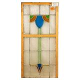 CONTINENTAL STAINED GLASS PANEL