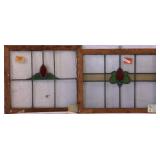 TWO CONTINENTAL STAINED GLASS PANELS