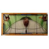 FRENCH ART NOUVEAU STAINED GLASS PANEL