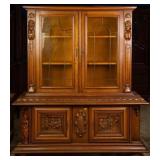 FRENCH RENAISSANCE STYLE CANARY GLASS VITRINE CABI