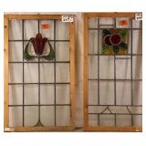 TWO ANTIQUE CONTINENTAL STAINED GLASS PANELS