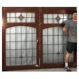 PAIR OF SCOTTISH STAINED GLASS PANELS