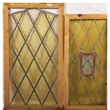 TWO ANTIQUE CONTINENTAL STAINED GLASS PANELS