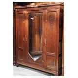FRENCH ART NOUVEAU MIRRORED ARMOIRE