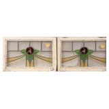 PAIR OF ANTIQUE FRENCH STAINED GLASS PANELS