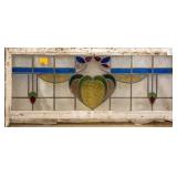 FRENCH ART NOUVEAU STAINED GLASS PANEL