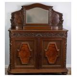 19TH C. FRENCH HAND CARVED BURL WALNUT BUFFET