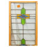 ANTIQUE IRISH STAINED GLASS PANEL