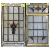 TWO CONTINENTAL ART DECO STAINED GLASS PANELS