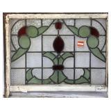 ANTIQUE CONTINENTAL STAINED GLASS PANEL