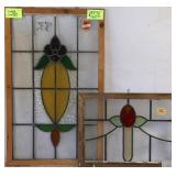 TWO ENGLISH STAINED GLASS PANELS